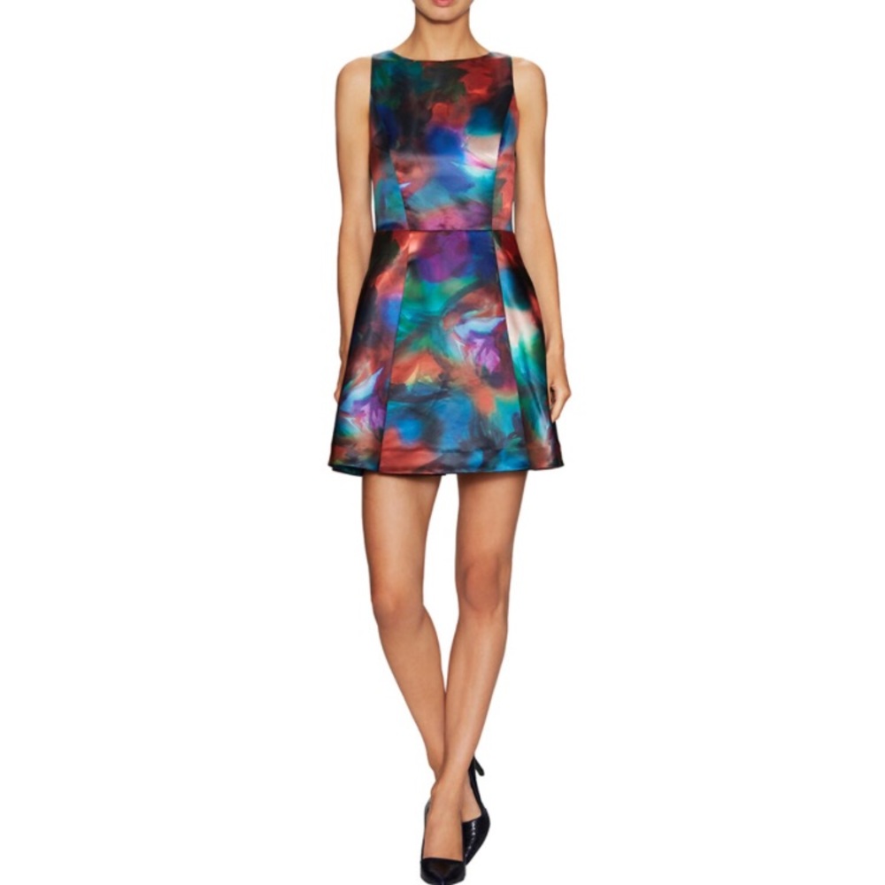 Alice + Olivia Belia Lace Back A-line Dress